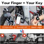 Dhiedas Fingerprint Bike Chain Lock, Bluetooth Bike Lock Waterproof Biometric Keyless Lock Heavy Duty Anti-Theft with 3.3 Feet Long Chain Lock for eBike Scooter Gate Ski Snowboard