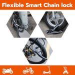 Dhiedas Fingerprint Bike Chain Lock, Bluetooth Bike Lock Waterproof Biometric Keyless Lock Heavy Duty Anti-Theft with 3.3 Feet Long Chain Lock for eBike Scooter Gate Ski Snowboard