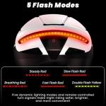 Favoto Smart Bike Helmet with Light – Dual Shell CPSC Certified Ebike Helmet with Turn Signals for Road Cycling City Commuting, Adjustable Fit for Adults Men Women, Blackwhite