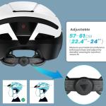 Favoto Smart Bike Helmet with Light – Dual Shell CPSC Certified Ebike Helmet with Turn Signals for Road Cycling City Commuting, Adjustable Fit for Adults Men Women, Blackwhite