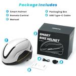 Favoto Smart Bike Helmet with Light – Dual Shell CPSC Certified Ebike Helmet with Turn Signals for Road Cycling City Commuting, Adjustable Fit for Adults Men Women, Blackwhite