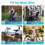 BLUEWIND Oversized Bike Seat with Backrest, Design for Electric Bike, High Memory Foam of Bicycle Seat Replacement for Tricycle for Men & Women (Black with Backrest)