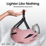 Odoland Adults Bike Helmet with Removable Magnetic Sun Visor, Adjustable Dial Fit Bicycle Cycling Helmet for Mountain Road Bike, Certified Lightweight MTB Ebike Helmet for Men Women, Shinning Pink