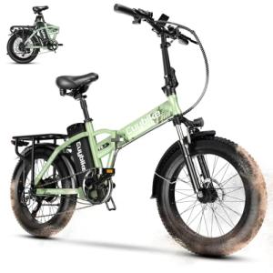 1000W Folding Electric Bike, 48V 15AH Large Removable Battery E Bike,30+MPH, 70 Miles Max Range, 20" Fat TireElectric Bike for Adults, Adult Electric Bicycles for CommuteBeach Snow