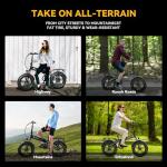 1000W Folding Electric Bike, 48V 15AH Large Removable Battery E Bike,30+MPH, 70 Miles Max Range, 20" Fat TireElectric Bike for Adults, Adult Electric Bicycles for CommuteBeach Snow