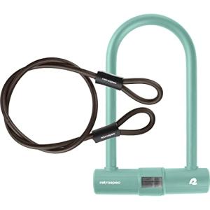 Retrospec Lookout Bike Lock with 14mm Hardened Steel U-Lock & 4ft Security Cable - Anti-Theft Protection for Mountain Bikes & eBikes