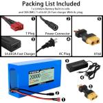 DYMOZYNE 48V Battery 20Ah Ebike Battery 48V Lithium Battery 20Ah Electric with 2A Charger, T-Plug to XT60 Connector and BMS for 200-800W Scooter and Electric Bicycles Motor (48v20ah(200-1000w))