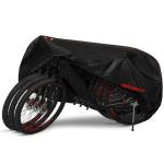 Topcrown Bike Cover Waterproof Outdoor Storage for 3 Bikes, Bicycle Cover Rain Sun UV Dust Wind Proof with Storage Bag for Mountain Road Bike/Ebike (420D Black+Red, XXXL Size for 3 bikes)
