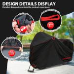 Topcrown Bike Cover Waterproof Outdoor Storage for 3 Bikes, Bicycle Cover Rain Sun UV Dust Wind Proof with Storage Bag for Mountain Road Bike/Ebike (420D Black+Red, XXXL Size for 3 bikes)