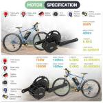 BAFANG 750W 1000W 500W Mid Drive Kit M625 M325 48V 52V Ebike Conversion Kit with 46T Chainwheel Electric Bike Conversion Kit for 68-73MM Mountain Bike Road Bike with VD03 Display Optional & Battery