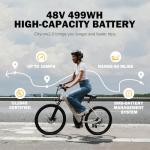 Qlife Cityone 2.0 Electric Bike for Adults,Up to 65Miles,28MPH,1200W Peak Motor 26" Ebike,499WH UL2849 Certified Battery Electric Commuter Bicycle with Front Suspension & 7-Speed Ebikes,W1