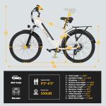 Qlife Cityone 2.0 Electric Bike for Adults,Up to 65Miles,28MPH,1200W Peak Motor 26" Ebike,499WH UL2849 Certified Battery Electric Commuter Bicycle with Front Suspension & 7-Speed Ebikes,W1