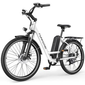 Funhang Electric Bike for Adults, 1000W Peak Ebike, 21.7MPH 50Miles City Cruiser Ebikes, 26" Step Thru Electric Bicycle with 48V Removable Battery, Adjustable Stem, Rear Rack,7 Speed, UL2849 Certified