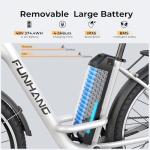 Funhang Electric Bike for Adults, 1000W Peak Ebike, 21.7MPH 50Miles City Cruiser Ebikes, 26" Step Thru Electric Bicycle with 48V Removable Battery, Adjustable Stem, Rear Rack,7 Speed, UL2849 Certified
