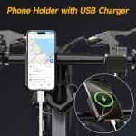 INSDRGN Electric Bike for Adults Peak 650W, 20 MPH Folding E Bike, 48V Removable Li Battery Ebike, Top 45 Miles PAS Range, 14" Fat Tire Bikes, with USB Charging Phone Holder, UL2849 Certified, Grey