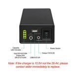 Talentcell 24V Lithium ion Battery PB240B1, Rechargeable 42980mAh 156Wh Li-ion Batteries Pack with DC 24V/12 Volt and 5V USB Output for LED Light Strip, CCTV Camera, Smartphone and More