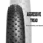 MOHEGIA Fat Tire,20x40 inch Fat Bike Tire,High-Performance and All-Terrain Folding Replacement MTB Bicycle Tire with Street or Trail Riding Black