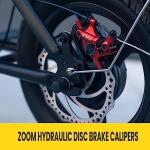 Zoom Hydraulic Disc Brake Calipers: HB-100 MTB Bike Brake Caliper Front + Rear Set for Mountain, Road Bicycle and E-Bike (Red)