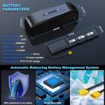 HAILONG 48V 20Ah Lithium-Ion Battery for Electric Bike/Scooter/Motorcycle/Tricycle, 40A BMS & 4A Fast Charger with LED Display, Power Switch, Secure Lock - Compatible with 100-1200W Motors