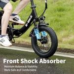 AIWARGOD Electric Bike for Adults, 750W Long Range Foldable Ebike with One/Dual Removable Battery, 40-120 Mile/25-30MPH, 20"/16“ Fat Tire Electric Bicycle (16" Small Folding Ebike, Black-01)