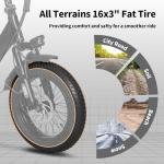 AIWARGOD Electric Bike for Adults, 750W Long Range Foldable Ebike with One/Dual Removable Battery, 40-120 Mile/25-30MPH, 20"/16“ Fat Tire Electric Bicycle (16" Small Folding Ebike, Black-01)