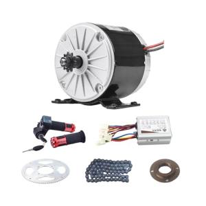 24V Brushed Electric Motor Kit 3000RPM High Speed Brush DC Motor Controller 350W Electric Bike Scooter Motor with Brushed Controller for Dirt Bike Crazy Cart Mini Motorcycle Upgrade and Conversion