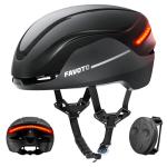 Favoto Smart Bike Helmet with Light – Dual Shell CPSC Certified Ebike Helmet with Turn Signals for Road Cycling City Commuting, Adjustable Fit for Adults Men Women, Black