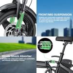 Electric Bike for Adults Teens, Folding E-Bike,Commuter City Foldable ebike with 560W Motor 48V 10Ah Battery, 24MPH 3-Level Pedal Assist, Dual Disc Brakes,14" Compact Electric Bicycle with Pedals