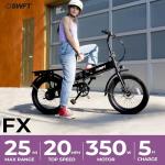 SWFT F.X Electric Folding Fat Tire Bike for Adults- 25 Mile Max Range, 20mph Speed, 20” All Terrain Tires, 3 Level Pedal Assist, LED Display, EBike