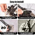 4 Pairs Bike Brake Pads, Resin Semi-Metal Bicycle Disc Brake Pads Replacement for Mountain MTB Ebike for Tektro Shimano TRP Deore Br-M575 B01s Mt200 M525 M515 T615 T675 M505 M495 M486 M485