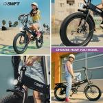 SWFT F.X Electric Folding Fat Tire Bike for Adults- 25 Mile Max Range, 20mph Speed, 20” All Terrain Tires, 3 Level Pedal Assist, LED Display, EBike