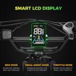 Aipas F3 Electric Bike for Adults with 1500W Motor Peak, 48V 12.8Ah Removable Battery Max 62 Miles 28MPH,20" x 3.0 Fat Tire Folding Electric Bike with 7-Speed and Full Suspension.