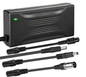 Xietongpo 54.6V 3A Charger for 48V 13S Lithium Li-ion Battery Pack, 48 Volt Universal Battery Charger with 3 pin XLR Connector, 5.5 * 2.5mm, 5.5 * 2.1mm Male Plug, 8mm 3 Prong Female Plug