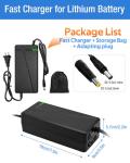54.6V 3A / 5A Super Fast Charger for 48V Lithium Battery,No Adapter,7 Types of Plugs to Choose from,More Secure.Compatible with Most Plugs. with Cooling System (DC5.5x2.1mm plug-5A)
