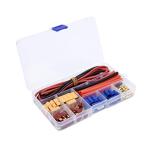 FPVDrone T-Plug EC3 XT60 Male Female Connector Adapters with 14AWG Silicone Wire and Heat Shrink Tubes for RC ESC Lipo Battery Motor(52PCS)