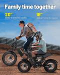 ACTBEST Blaze 16"/20" Electric Bike for Adults/Teens, Peak 1200W/1500W, 55-75 Miles, 499WH/748WH Fat Tire Ebike, 25Mph/28Mph+ Full Suspension Electric Motorcycle on Mountains/Snow/Sandy,G