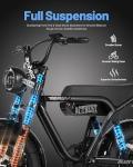 ACTBEST Blaze 16"/20" Electric Bike for Adults/Teens, Peak 1200W/1500W, 55-75 Miles, 499WH/748WH Fat Tire Ebike, 25Mph/28Mph+ Full Suspension Electric Motorcycle on Mountains/Snow/Sandy,G
