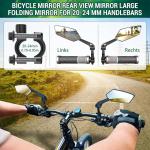 1 Pair Bike Mirror, Bike Mirrors Handlebar Mount View, Adjuatable Wide Angle RearView Mirror, 360° Adjustable Bicycle Rear View Mirror Accessories for Ebike Mountain Road Bike (Black)