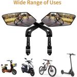 1 Pair Bike Mirror, Bike Mirrors Handlebar Mount View, Adjuatable Wide Angle RearView Mirror, 360° Adjustable Bicycle Rear View Mirror Accessories for Ebike Mountain Road Bike (Black)