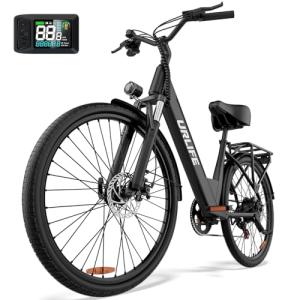 URLIFE Electric Bike for Adults 26" Step-Through, Electric Commuter Bikes with 48V10.4Ah Removable Battery, 750W Peak Motor, Electric Cruiser Bike with 60-Mile Max & 20MPH, Front Suspension &7-Speed