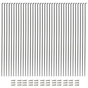 Vincita 36 Pieces 14G J Bend Bicycle Stainless Steel Spokes 254mm - 294mm with Brass Nipples for MTB Wheel Spokes, Ebike, Downhill, Trekking, City Bikes - Replacement/Repair Spokes…