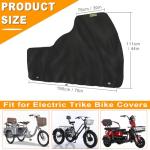 Adult Tricycle Cover,Heavy Duty 600D Oxford Fabric Covers for Electric Trike and 3 Wheeled Bicycle Bike, for Indoor Outdoor Storage,Waterproof UV & Dustproof ,Black,74.8*30*43.7inch