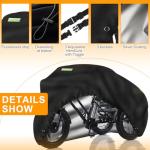Adult Tricycle Cover,Heavy Duty 600D Oxford Fabric Covers for Electric Trike and 3 Wheeled Bicycle Bike, for Indoor Outdoor Storage,Waterproof UV & Dustproof ,Black,74.8*30*43.7inch