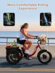 QRONGE Electric Tricycle for Adults 960W Peak, 36V 15AH Battery Ebike 50 Miles Range with Large Rear Basket, Electric Trike 20" Fat Tire, Max 25MPH 3 Wheel Folding Electric Trike for Adults(Lava)