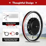 LNUJIUN 20'' E-Bike Front Wheel Conversion Kit 48V 1000W Electric Bicycles Hub Motor Kit with LED Display & Brushless Controller Front Wheel Hub Assembly Motor Kit