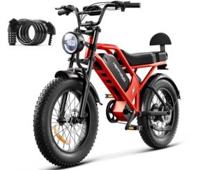 HAPPYRUN Electric Bike for Adults, 2000W/1500W Motor, 48V 25Ah/18Ah Removable Battery, 20" Fat Tire Ebike, 7-Speed Transmission, Up to 32MPH and 68+ Miles Range, All-Terrain E-Bike (G52)