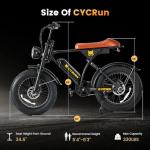 CYCROWN CycRun Electric Bike for Adults 750W Motor with 374.4WH Battery, 20MPH 55Miles Ebike for Adults, 20" Fat Tire Commuting Off Road Mountain Ebike with Hydraulic Suspension, UL2849