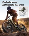 PUCKIPUPPY Dual Motor Electric Bike for Adults, 48V 20AH Battery, Full Suspension 26" Fat Tire E Bike, 28MPH 80Miles Range Mountain Electric Bicycle, 7 Speed, Golden Retriever