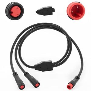 baluoqi 1T2 Y-Splitter Extension Wire with Julet Type 2pin Connector for Bike Headlight Cable in eBike Conversion Kits (2pin, 7" in Length)