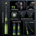 etoolab 1/4 Torque Wrench with Bike Tire Repair kit, 37Pcs Dual-Range【1-26 Nm/10-231.3 in.lb】±3% Precision Inch Pound Torque Wrench, 72 Tooth Dual-Direction for MTB, E-Bike, Moto Maintenance